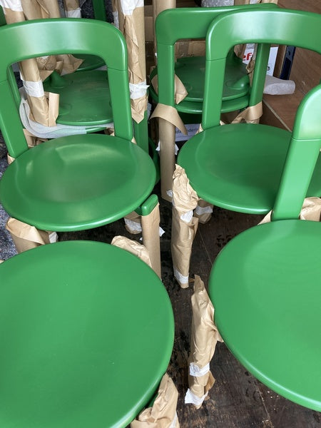 Original vintage mid century bruno rey beech chairs in green for dietiker, set of 4, switzerland 1970s – A rare vintage treasure