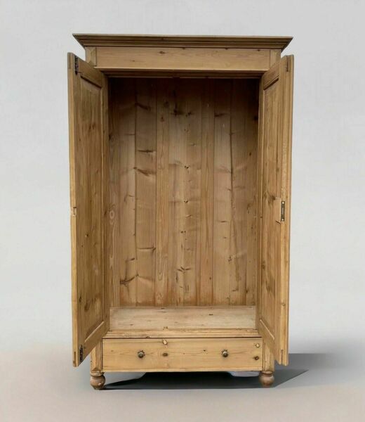 Vintage gustavian style pine hall wardrobe storage cupboard armoire – A rare vintage treasure