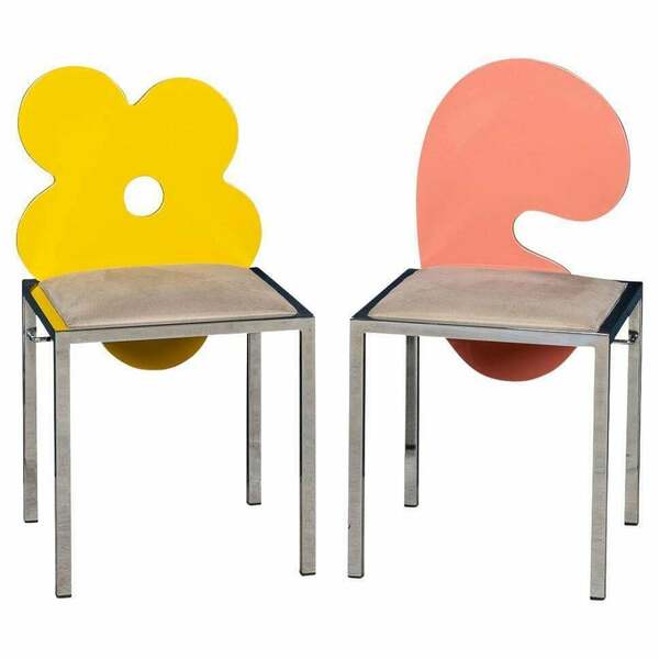 20thc italian pair of omaggi chairs by salvati & tresoldi for saporiti c.1980 – A rare vintage treasure