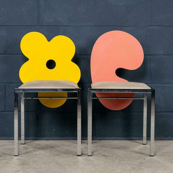 20thc italian pair of omaggi chairs by salvati & tresoldi for saporiti c.1980 – A rare vintage treasure