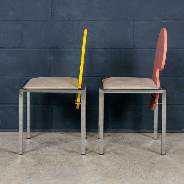 20thc italian pair of omaggi chairs by salvati & tresoldi for saporiti c.1980 – A rare vintage treasure