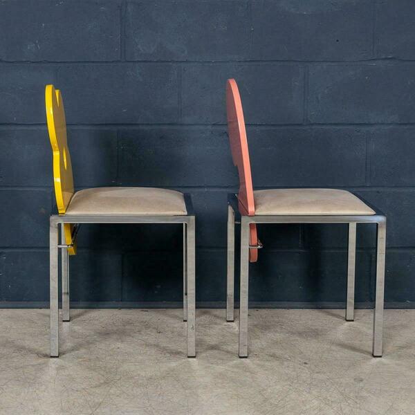 20thc italian pair of omaggi chairs by salvati & tresoldi for saporiti c.1980 – A rare vintage treasure