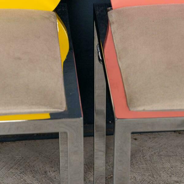 20thc italian pair of omaggi chairs by salvati & tresoldi for saporiti c.1980 – A rare vintage treasure