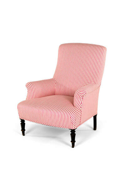 French candy stripe armchair, 1800s – A rare vintage treasure