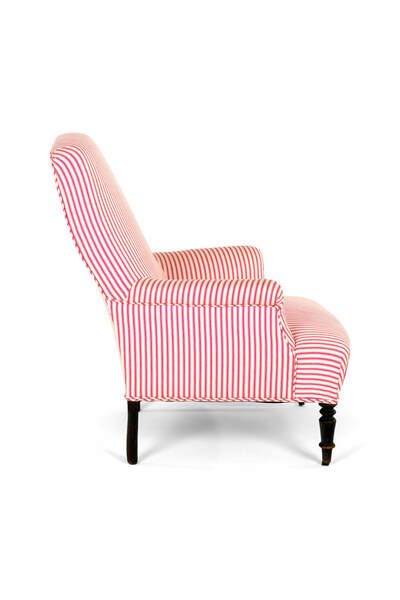 French candy stripe armchair, 1800s – A rare vintage treasure