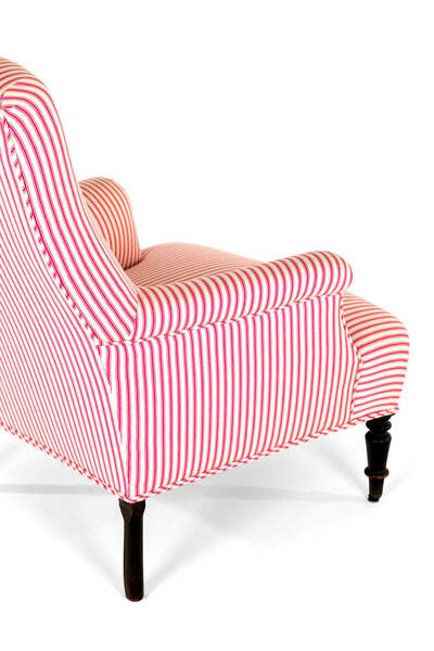 French candy stripe armchair, 1800s – A rare vintage treasure