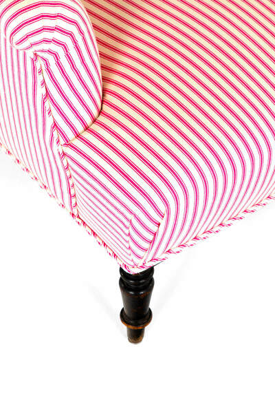 French candy stripe armchair, 1800s – A rare vintage treasure