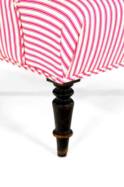 French candy stripe armchair, 1800s – A rare vintage treasure