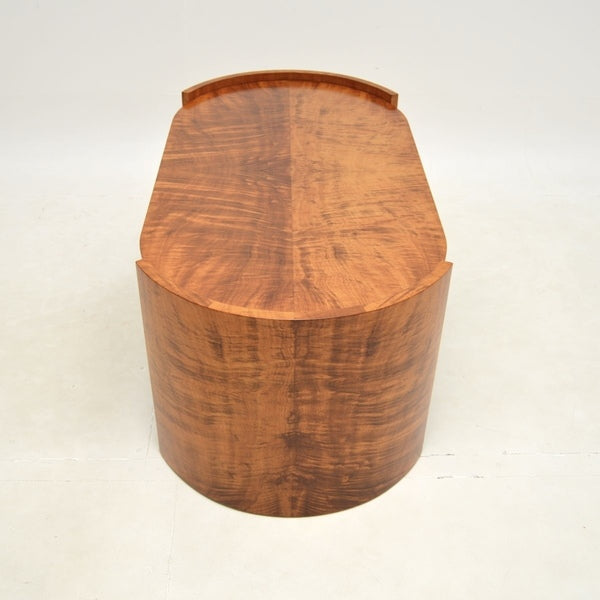 Large art deco walnut coffee table – A rare vintage treasure