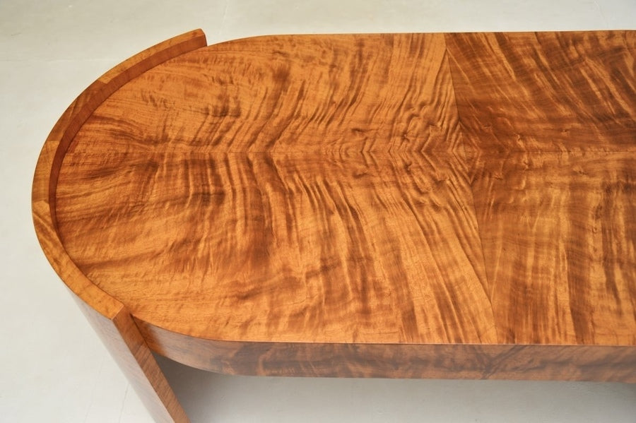 Large art deco walnut coffee table – A rare vintage treasure