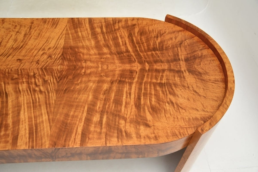 Large art deco walnut coffee table – A rare vintage treasure