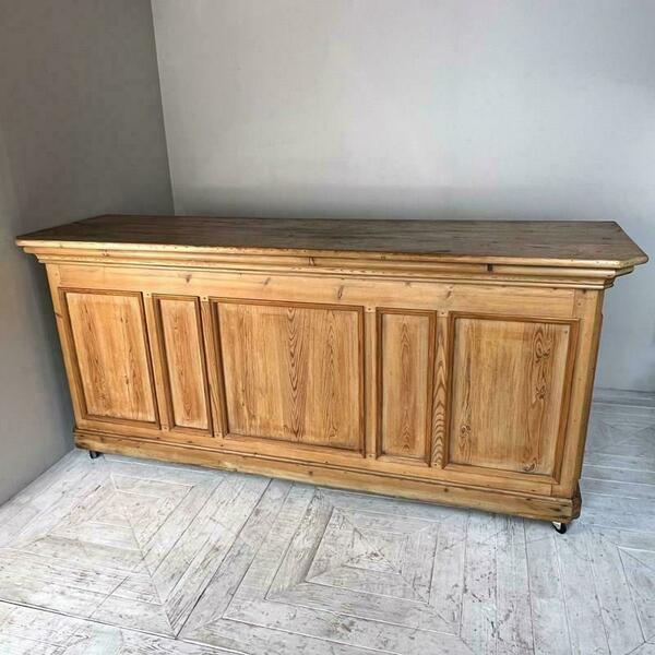 Vintage french pine haberdashery shop counter – A rare vintage treasure