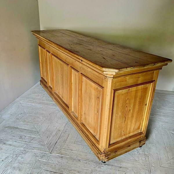 Vintage french pine haberdashery shop counter – A rare vintage treasure