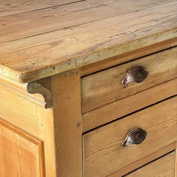 Vintage french pine haberdashery shop counter – A rare vintage treasure