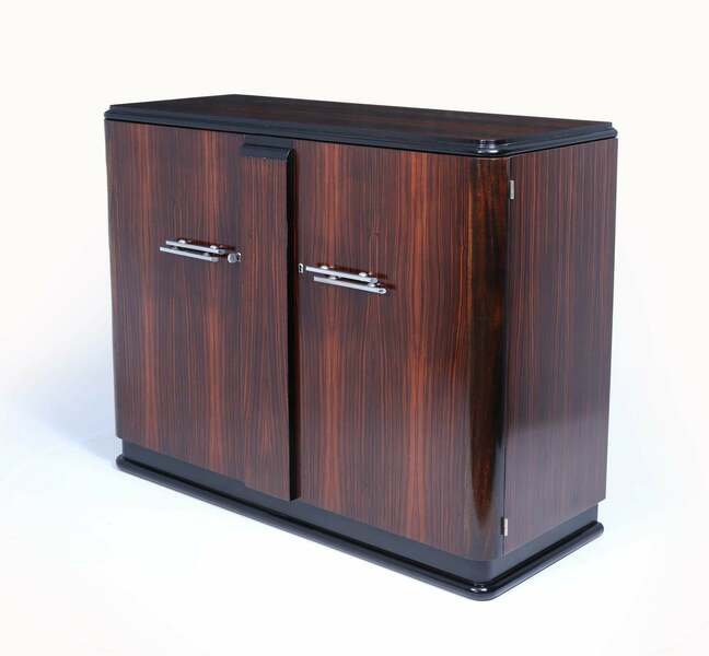 French art deco sideboard in macassar ebony – A rare vintage treasure