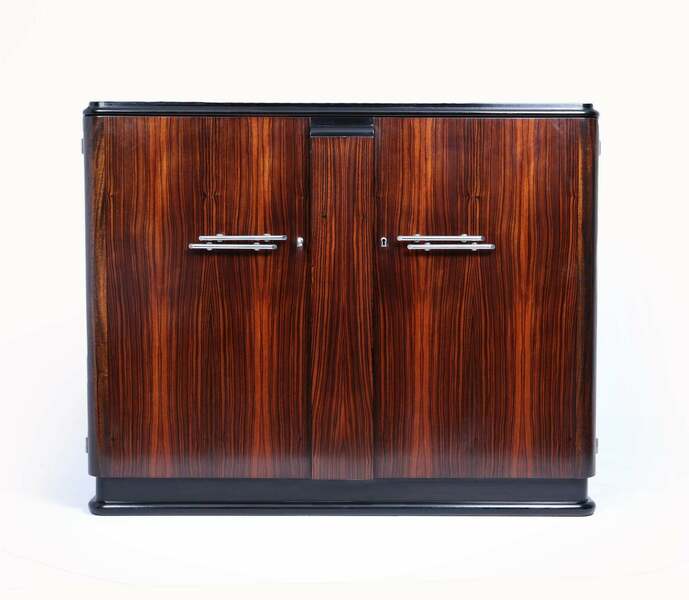 French art deco sideboard in macassar ebony – A rare vintage treasure
