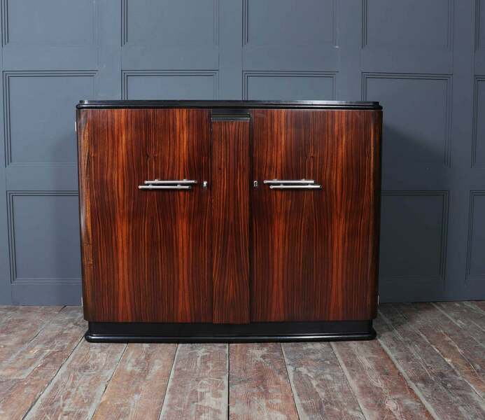 French art deco sideboard in macassar ebony – A rare vintage treasure