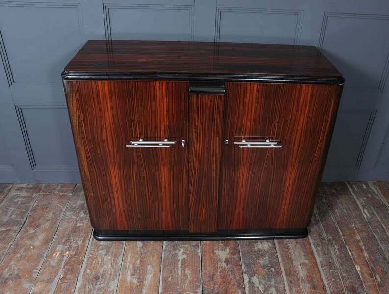 French art deco sideboard in macassar ebony – A rare vintage treasure